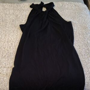 Joie Black Halter Midi Dress with Gathered Neck